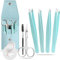 Pinzas cejas, pinzas depilar profesionales, con espejo aumento x10, Set 4 tipos pinza depilar, un cepillo cejas y tijeras cejas. Regalo pareja, Pinzas cejas profesional, Pinza ceja Pinzas de depilar.