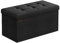 SONGMICS MAZIE Collection - Storage Ottoman Bench, 76 cm Folding Foot Rest Stool, End of Bed Bench, Easy Assembly, for Living Room, Bedroom, Entryway, Ink Black LSF047B51