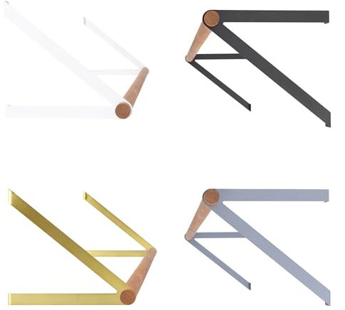 Natural Goods Berlin 2x Kleider-Stange GARD REINICKENDORF | Wandmontage | Kleider-Stangen-Halter aus Metall in Schwarz | 80cm Rundstab aus europäischem Eichen-Holz | Ideal als Garderoben-Stange