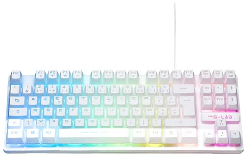 The G-Lab Keyz Caesium TKL Gamer-Tastatur TKL 87 Tasten, kabelgebunden, USB, AZERTY, Französisch, LED-Hintergrundbeleuchtung, Mehrfarbig – kompakte Gaming-Tastatur ohne Nummernblock für PC/PS4/PS5-