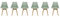 sweeek - Lot de 6 chaises scandinaves. Pieds Bois de hêtre. chaises 1 Place. Vert céladon