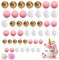 48 Pezzi Torta Sfera in Schiuma Decorare 3 Dimensioni Palline per Torte Decorazioni Torta per matrimoni anniversari feste di compleanno (rosa bianco e oro)
