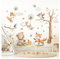 Little Deco Wandtattoo Waldtiere Fuchs Wandsticker Kinderzimmer Bär Wandaufkleber Tiere Bäume Babyzimmer Schlafzimmer Wanddeko DL5065-04