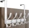 Dseap Over Door Hook 2.0 - Upgraded - Simple-Assembly, Strong, Heavy-Duty Stainless Steel 5-Tri-Hook Over The Door Hanger Rack, SimpleStrong Series, White