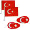 Türkei Auto Fan Set Hochwertig 4 teilig, 2x Autofahne, 2x Spiegelflagge, Türkiye EM Fanartikel Fahne Flagge 2024