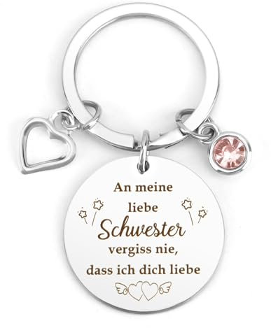 Schwester Geschenk,Weihnachts Geschenk Schwester Weihnachten,Geschenk für Schwester,Geburtstagsgeschenk Geschenke für Schwester,Schlüsselanhänger Schwester,Personalisierte Geschenke Schwester
