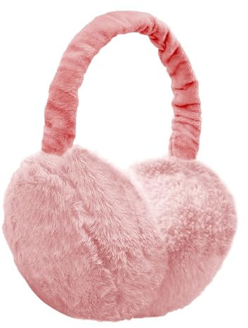 Uoimky Ohrenwärmer, Ohrenschützer Damen Winter Faltbare und Verstellbarer Plüsch Earmuffs Bequemer weicher Ohrenschutz Warmers Earmuffs für Damen und Herren, Rosa