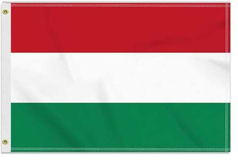 Ungarische Flagge, 60 x 90 cm, 150D, doppelseitiger Druck, amerikanische Dekoration für Terrasse, Garten, mit Messingöse, 60 x 90 cm