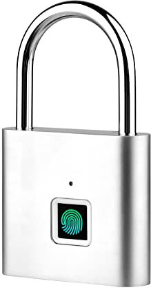Lucchetto con Impronta Digitale Intelligente, Impermeabile IP56, 10 Impronte Digitali, Codice Morse di Emergenza, Batteria Ricaricabile, Blocco 'Impronta Digitale, ID Impronta