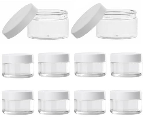 EIR 10 envases cosméticos pequeños 10 ml, frasco de plástico con tapa, botella vacía de viaje, contenedor de viaje, mini caja de plástico