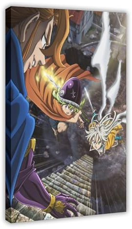 Poster sur toile Anime The Seven Deadly Sins : Four Knights of The Apocalypse Saison 2 - Décoration murale pour salon, chambre à coucher - 50 x 75 cm