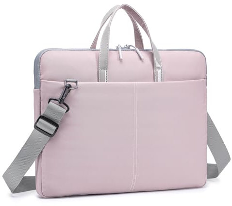 SPAHER Bolso Portatil Mujer 15,6 Pulgadas Funda Portatil Maletin Portatil Profesor Bolso Portadocumentos Mujer Bolsa Ordenador Portatil Trabajo Maletin Oficina Messenger Laptop Bag Rosa