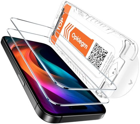 2 Pezzi Pellicola Protettiva in Vetro Temperato per iPhone 16/iPhone 15 - Kit Autopulente con Tecnologia Antipolvere, Resistente a Graffi, Bubble Proof, Rivestimento Totale 360 per Protezione Assoluta
