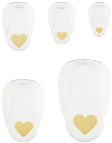 Vaessen Creative - Motivstanzer Set - Stanzer Herzen - 5 Stück Scrapbook Zubehör - zum Basteln mit Tonkarton und Papier bis 250 g, Grußkarten und Scrapbook Papier