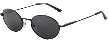 MUTYNE Ovale polarisierte Retro-Sonnenbrille für Damen und Herren, trendige runde Sonnenbrille, 001 graue Linse