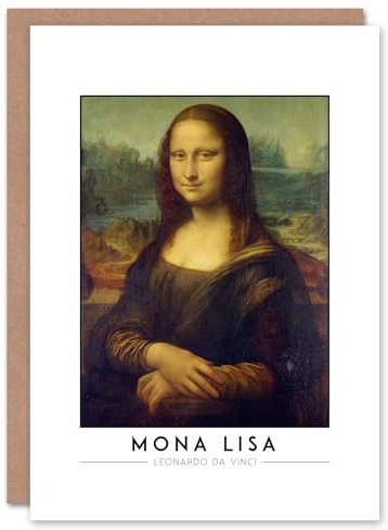 Artery8 Leonardo Da Vinci Mona Lisa Portrait Greeting Card – Famous Renaissance Masterpiece Card