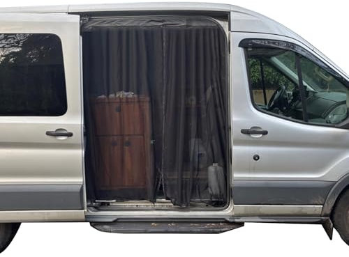 Moustiquaire noire avec magnétisme - Compatible avec Mercedes Sprinter Renault Master VW Crafter Ford Transit camping-car (porte latérale - 180,3 x 150 cm)