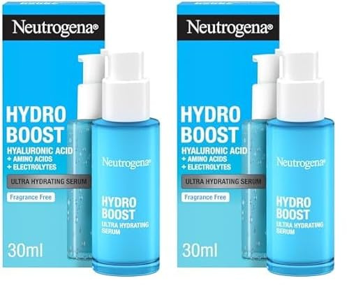 Neutrogena | Hydro Boost Ultra Feuchtigkeitsspendendes Serum (30 ml Pumpflasche), Gesichtspflege mit Hyaluronsäure, Aminosäuren und Elektrolyten – leichtes Serum mit schnell einziehender Wirkung