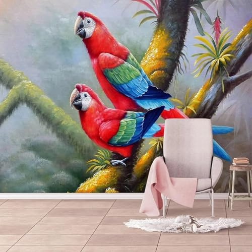 Papier Peint Photo - Papier Peint D'Art Mural Animaux De La Forêt Oiseaux 416(W) X254(H) Cm - Autocollants D'Art Muraux Auto-Adhésifs Amovibles Stickers Muraux 3D - Affiche Murale 3D-718029