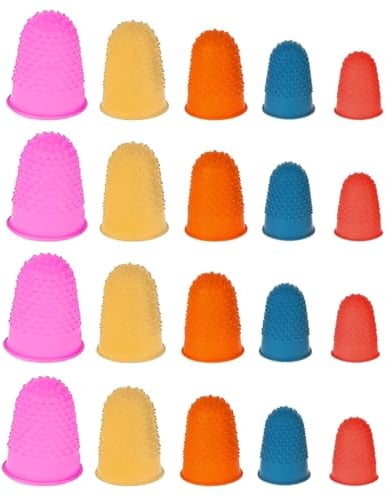 LACHT 20 Stücke Gummi Finger Tip Pads Griffe für Geld Zählen Sortieren Schreiben Sortieren Aufgabe Heißkleber und Sportspiele Dicker wiederverwendbarer Schutz