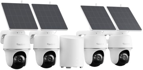 REOLINK 360° PT Solar Security Cameras Wireless Outdoor System 4 Pack