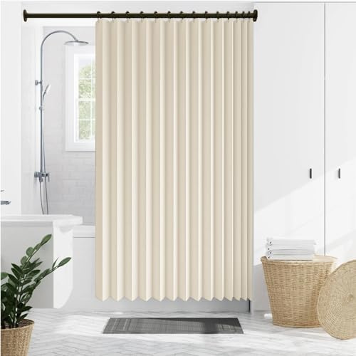 Rideau Accordéon Porte 100 x 210 cm Anti Froid et Chaleur, Séparateur de Pièce Pliable, Design Accordéon Rideaux Occultants pour Salon Chambre Maison et Cuisine, Beige