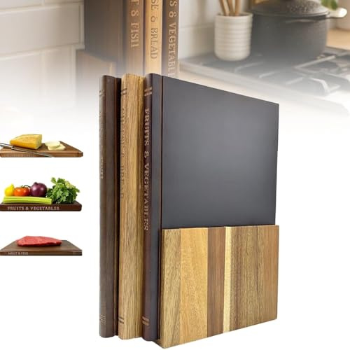 axodsnl Taglieri Che sembrano Libri, Set di taglieri a Forma di Libro, taglieri in Legno a Forma di Libro con Supporto, Tagliere a Forma di Libro for l'arredamento della Cucina