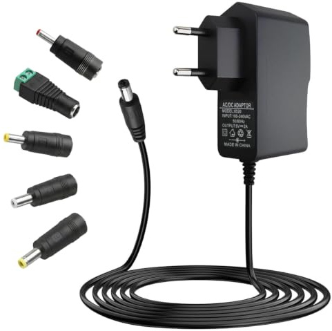 Netzteil 5V 2A AC/DC 230V, 240V 50-60Hz Universal Steckernetzteil mit 5 DC | Leistungstreiber Steckern Adapter für LED-Streifen, Router, Tablet, CCTV Kamera