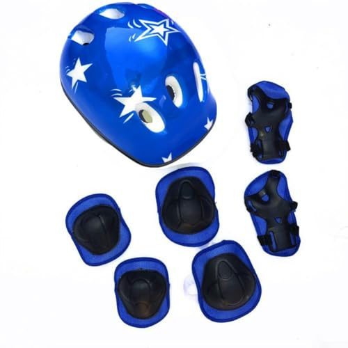 Casco ventilato con cuscinetti coordinati per bambini dai 5 ai 16 anni, supporto per un impegno sicuro nelle attività fisiche all'aperto (blu)