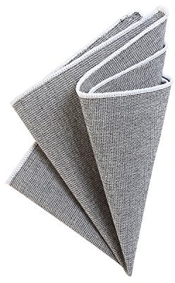 DonDon Herren Einstecktuch Taschentuch 23 x 23 cm zum selber falten aus Baumwolle Tweed Style einfarbig grau
