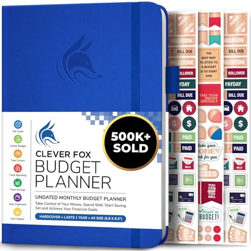 Clever Fox Budget Planer - Ausgaben Tracker Botizbuch. Monatliches Budgetierungsjournal, Finanzplaner und Rechnungsbuch zur Kontrolle Ihres Geldes, A5 - Königsblau (Englisch)