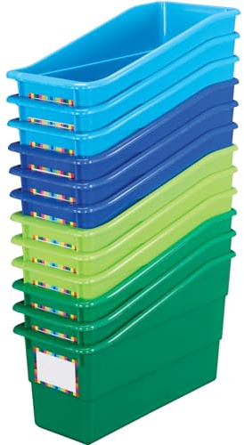 Really Good Stuff, langlebiger Buch- und Ordnerhalter, 12er Set, Riverside - ideal für die Organisation von Büchern, Zeitschriften, Ordnern und mehr - leicht zu reinigen