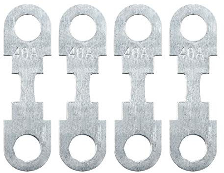 sourcing map 4pcs 40a fusible plano tira metal tono plata para coche automotriz dc 12 v universal