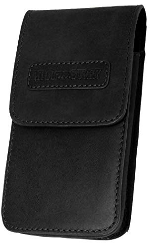 HILL BURRY • Kleine Unisex Gürteltasche aus Leder mit Magnetverschluss AK102 (Black)