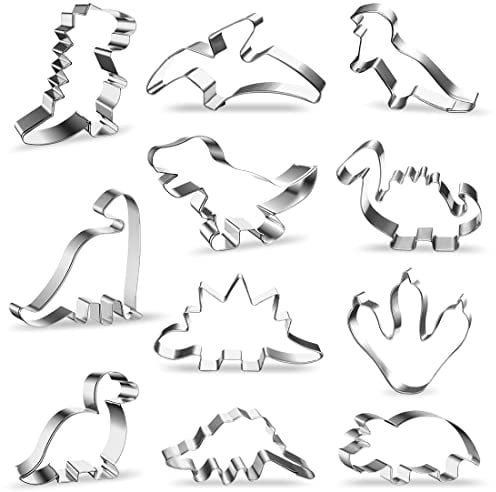 JOJOR Cortadores Galletas Dinosaurio, 11 Piezas Molde Galletas Dinosaurios para Niños Dinosaurios Tematica Cumpleaños Decoracion