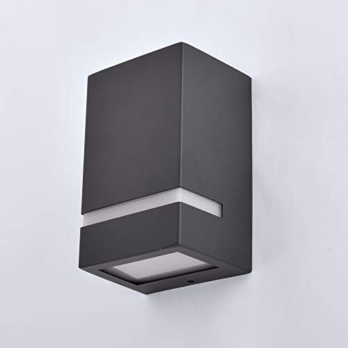 LED Aussenleuchten in Anthrazit Wand-leuchte Wandlampe Flurleuchte Fluter GU10 Fassung + 5 Watt warmweiß Edelstahl modern IP44 1329A
