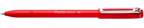 Pentel BX460-B Kugelschreiber iZee, Modell mit Kappe, Metallclip, 0, 5 mm Strichstärke, 12 Stück, Rot