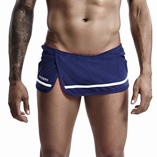 Yowablo Herren Sport Shorts Laufshorts Kurze Running Sporthose Fitness Zuhause Hosen (L,Dunkelblau)