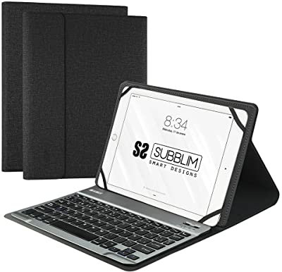 SUBBLIM Funda para Tablet con Teclado Bluetooth Keytab Pro Bluetooth 9.6a 10.8 Negro Sistema Magnético Diseño Ultra Slim Exclusivo Sistema De Sujeción