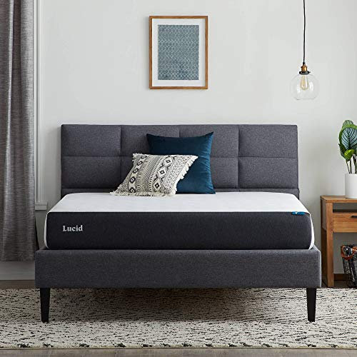 LUCID Euro King (160 x 200 cm) Gel-Memory-Foam-Matratze 20 cm – mittlere Haptik – Gel-Infusion – atmungsaktiver Bezug – Bett in Einer Box – Rollmatratze – 5ft3 x 6ft6 x 20.3 cm – konformender