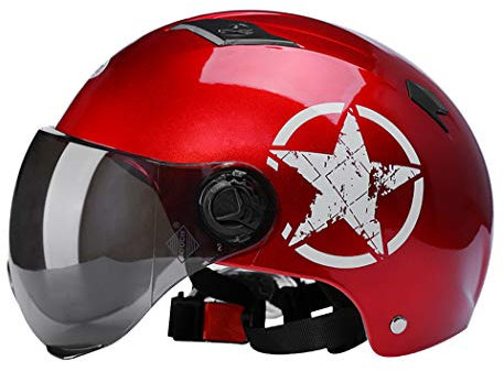 Premewish Jet-Helm · Motorrad-Helm Roller-Helm Scooter-Helm Moped Mofa-Helm Chopper Retro Vespa Vintage · Visier Schnellverschluss