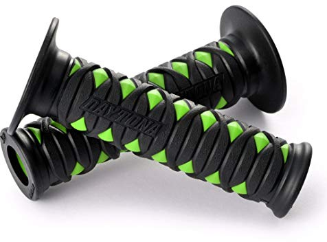 DAYTONA Motorrad Griffgummi Set GGD-KATANA, 7/8“ (22,2mm), 125mm, offenes Ende, grün