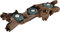 GURU SHOP Wurzelholz mit Teelichthalter aus Mundgeblasenem Glas - Modell 3, 10x45x15 cm
