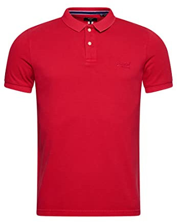 Superdry Vint Destroy Polo, Rose Framboise, M Homme