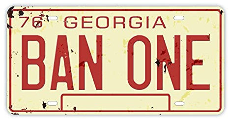Panguru Smokey & The Bandit Ban One geprägtes Nummernschild-Replika, Vintage-Stil, Staat Georgia, Metallprägung, Auto-Nummernschild, 30,5 x 15,2 cm