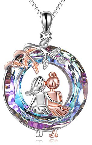 Infinity Love Collier avec pendentif en forme de cœur et inscriptions « Always My Sister » et « Forever My Friend », en argent sterling 925, pour sœurs, Argent sterling, Cristal