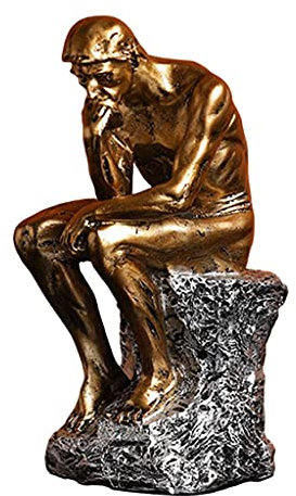 LOVIVER Abstrakte Skulptur Kunst - Thinking Man - Home Decor Dekorative Figur Dekoration Harz Denker Statue Thinking Man Table Ornament - Golden