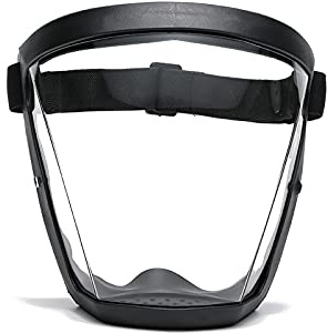 Banxian Super Protective Face Shield,Anti Fog Mask,Adult Clear Face Shield,Plastic Face Mask （Black）