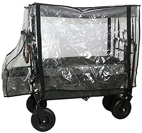 Bollerwagen Regenschutz Regenverdeck Universal Passend Für Handwagen Mit Dach aus PEVA Umweltfreundlich Recyclebar PVC und Phtalat frei
