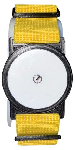 CGM Clips UK - Sensor Armband Holder/Protector Compatible with Freestyle Libre 1/2 - Black w Yellow Straps